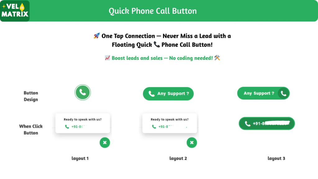 Quick Phone Call Button Shopify