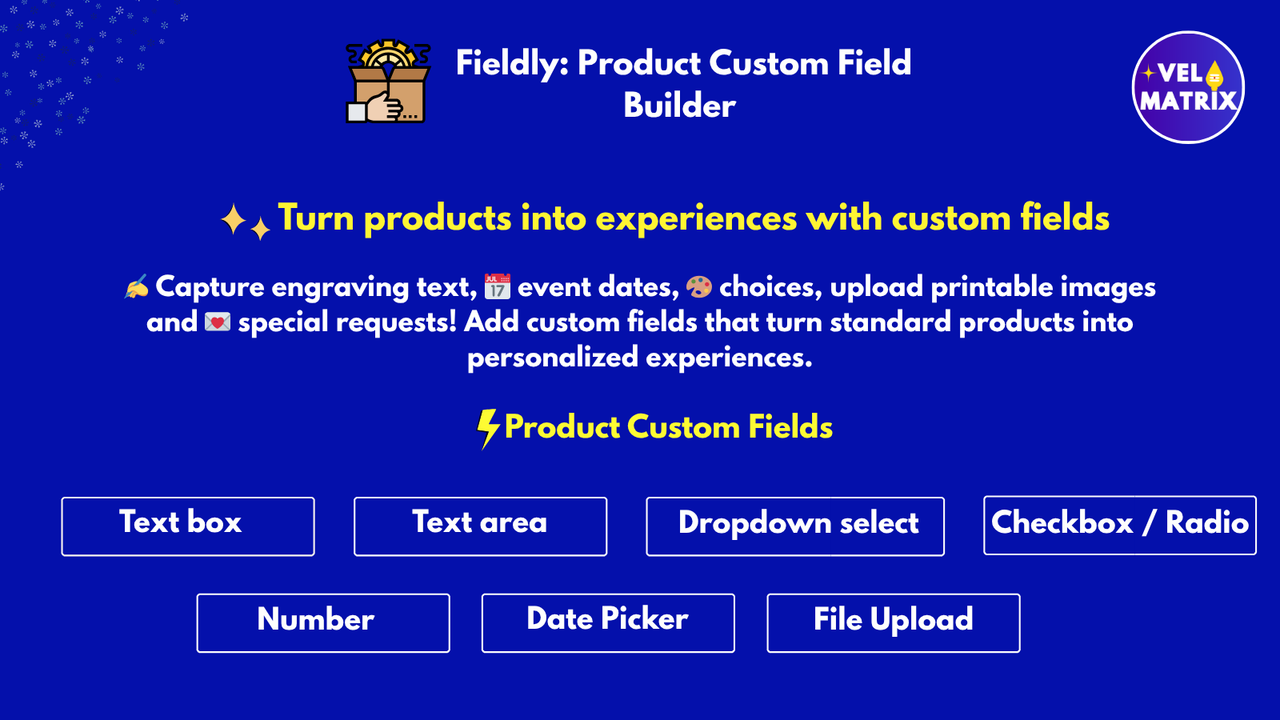 Fieldly: Product Custom Fields Shopify app for custom product options and file uploads